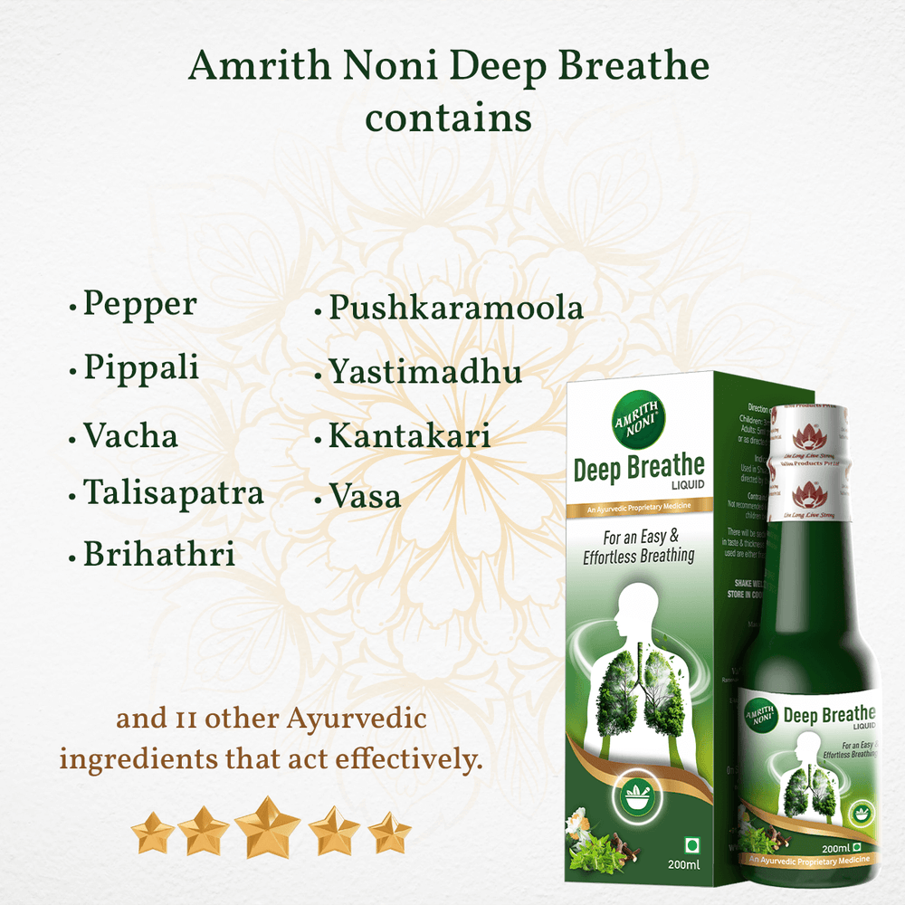 
                  
                    Amrith Noni Deep Breathe product with ingredients listed on a white background
                  
                